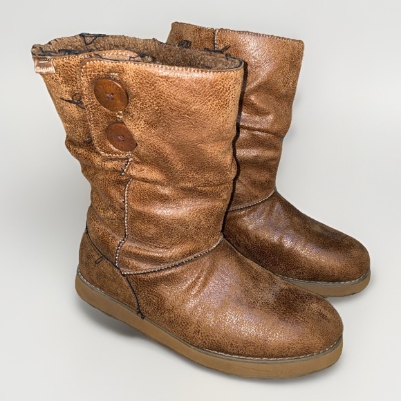 Sketchers Brown Pebble Fold Over Slouch Boots 9 - Picture 1 of 8